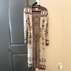 Southwestern Full Length Sweater